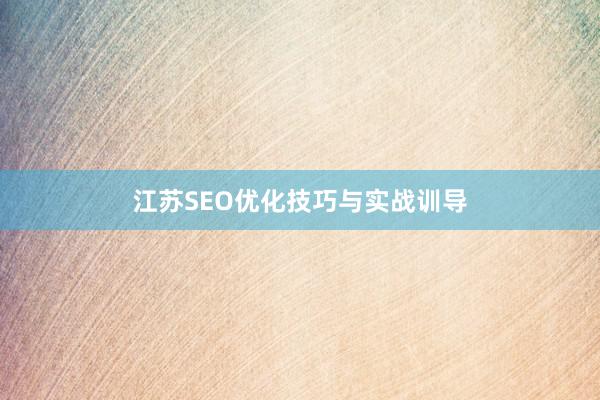 江苏SEO优化技巧与实战训导